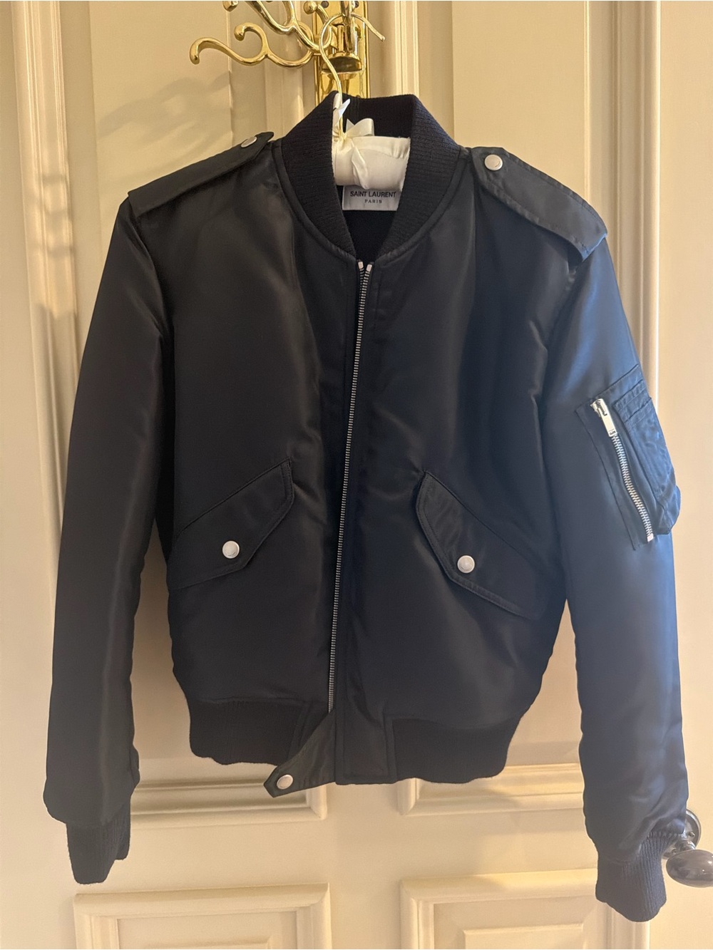 Saint Laurent Black Bomber Jacket